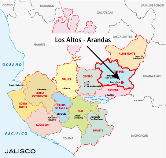 Jalisco los Altos Arandas-tequila region